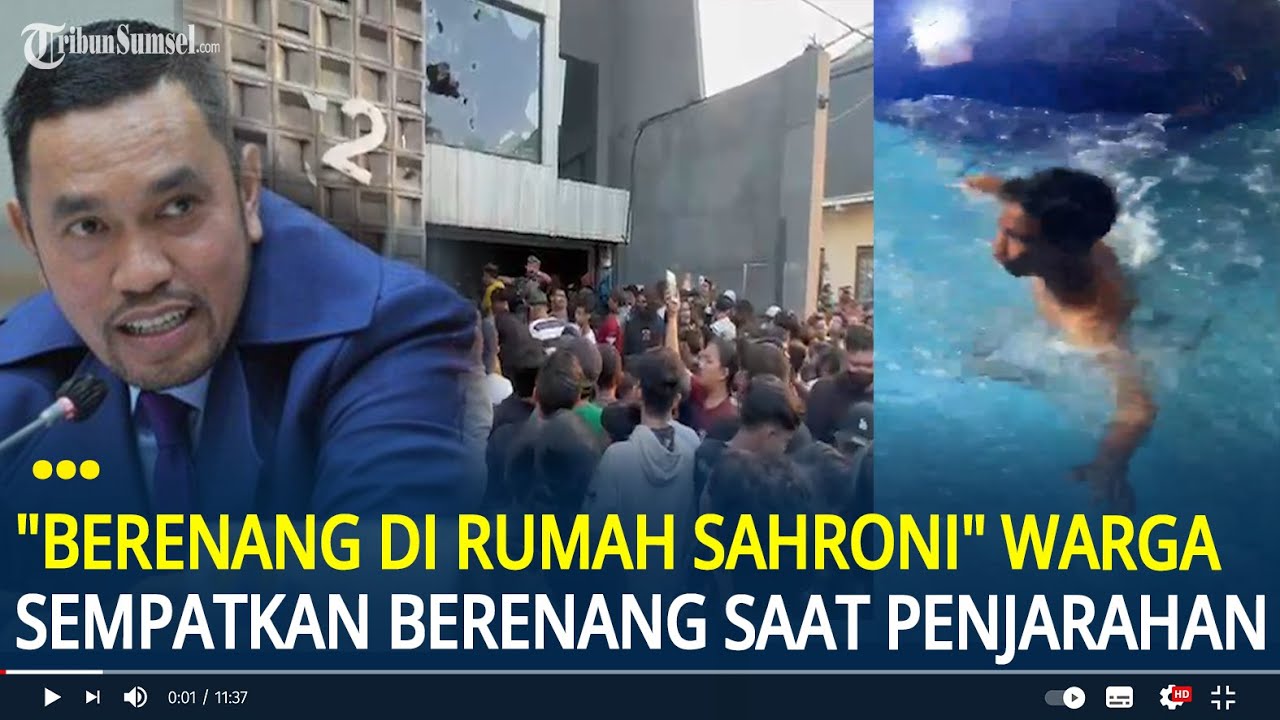Momen Warga Sempatkan Berenang Saat Rumah Ahmad Sahroni Dijarah: Berenang di Rumah Sahroni