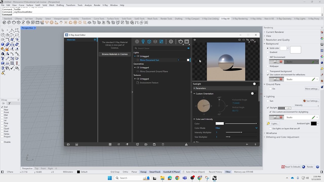 Vray (Rhino) - Basic Introduction
