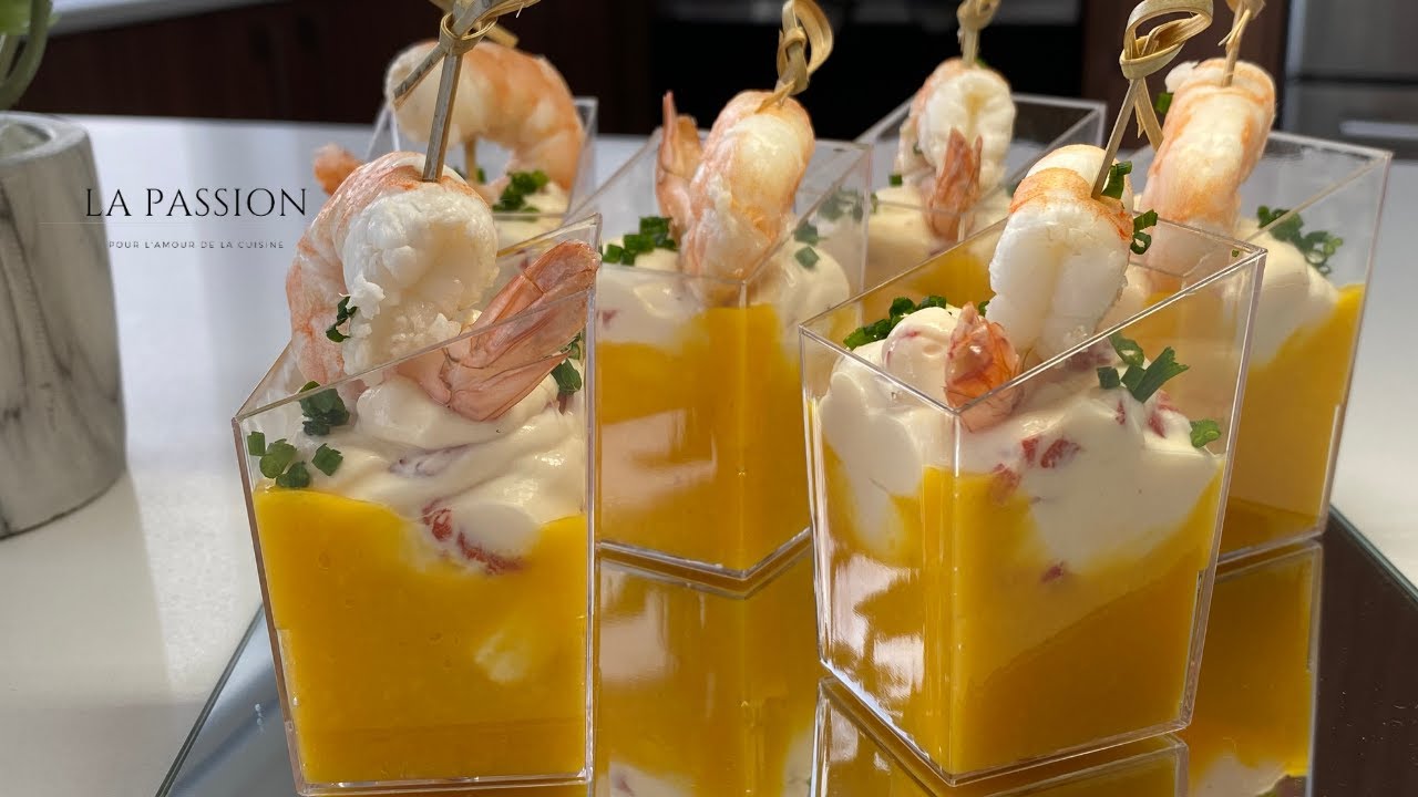 How to make the most DELICOUS shrimp mango verrines in less than 10 minutes