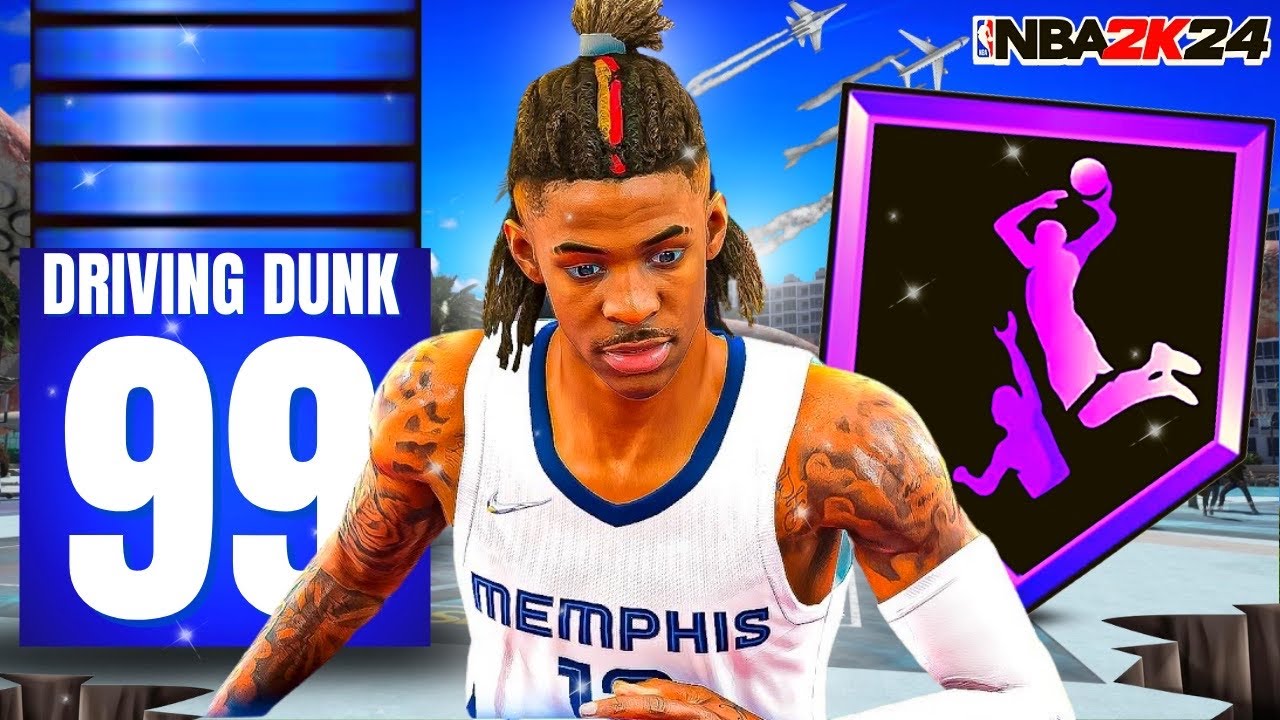 "ISO SLASHER" JA MORANT BUILD WITH 99 DUNK + 92 BALL HANDLE IS THE BEST SLASHER BUILD IN NBA 2K24!!!