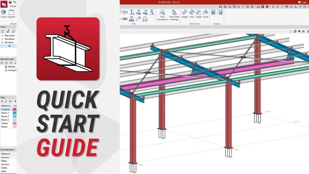 StruBIM Steel: agrupar, desagrupar y generar uniones