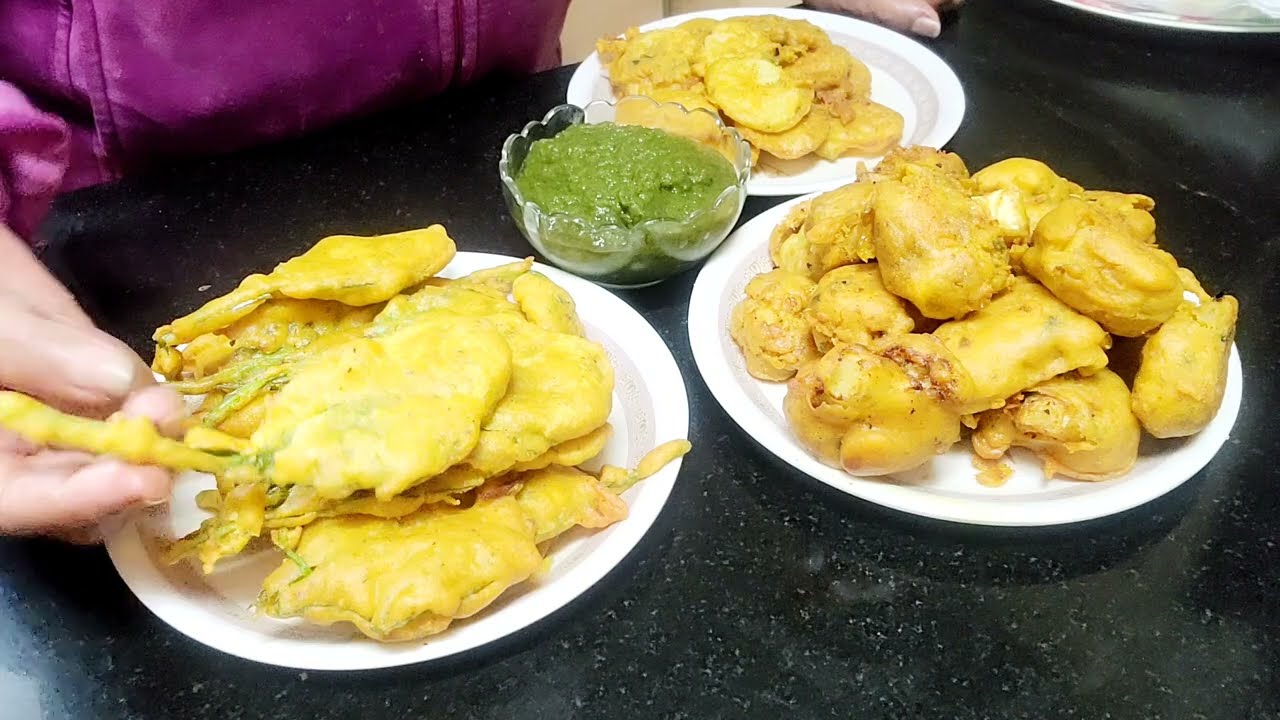 Crispy three types of Pakode Street food recipe @DJ Food N Life ranjanajuneja2777 #cooking 