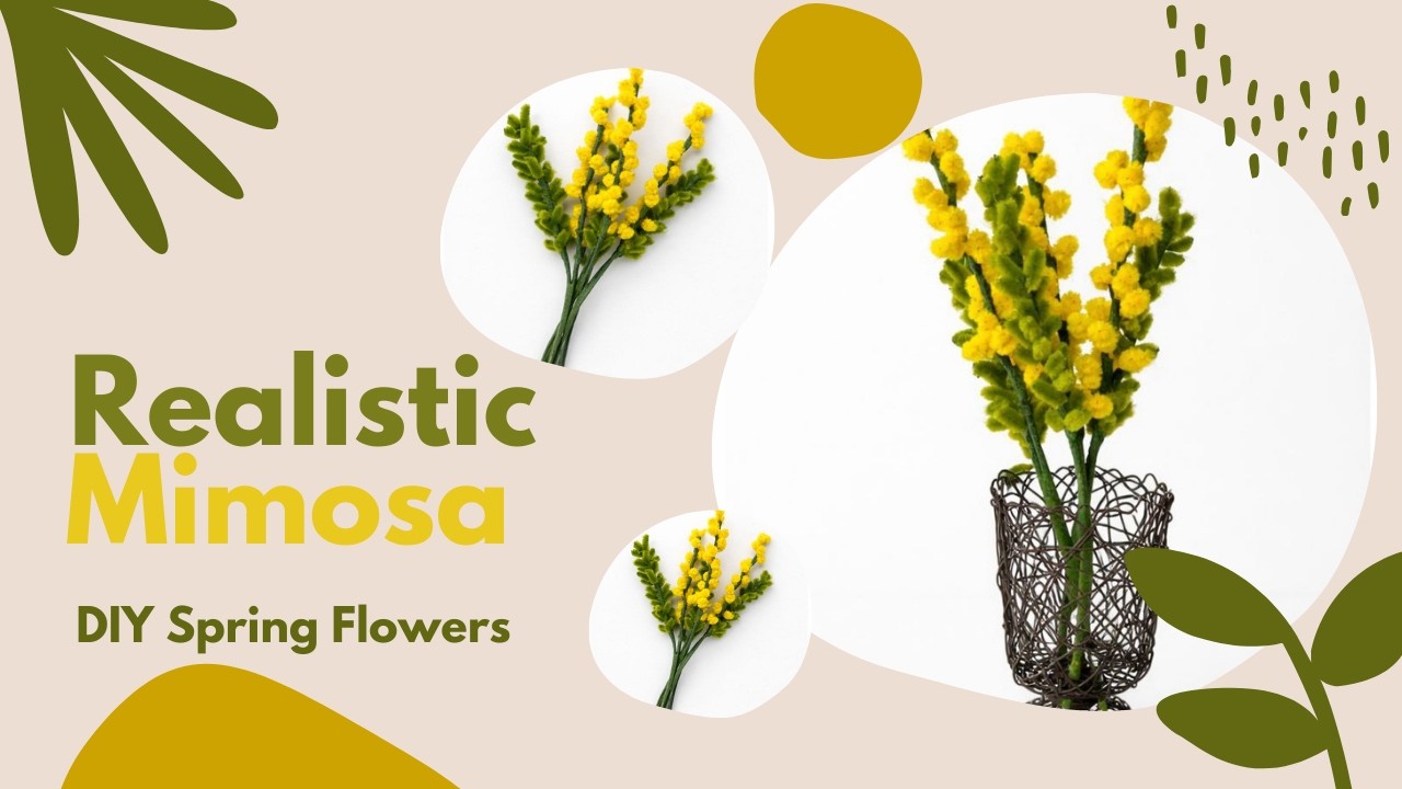 Реалістична мімоза з синельного дроту 🌼 Realistic Mimosa Flowers from Pipe Cleaners 🌼 