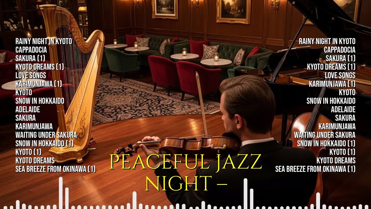 Peaceful Jazz Night – Relaxing Instrumental for Sleep & Study | Rainy Night in Kyoto, Cappadocia