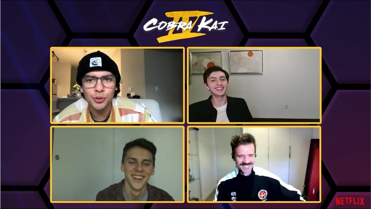 I talk Cobra Kai IV with Xolo Maridueña , Jacob Bertrand (Hawk), and Gianni Decenzo for Junkee!