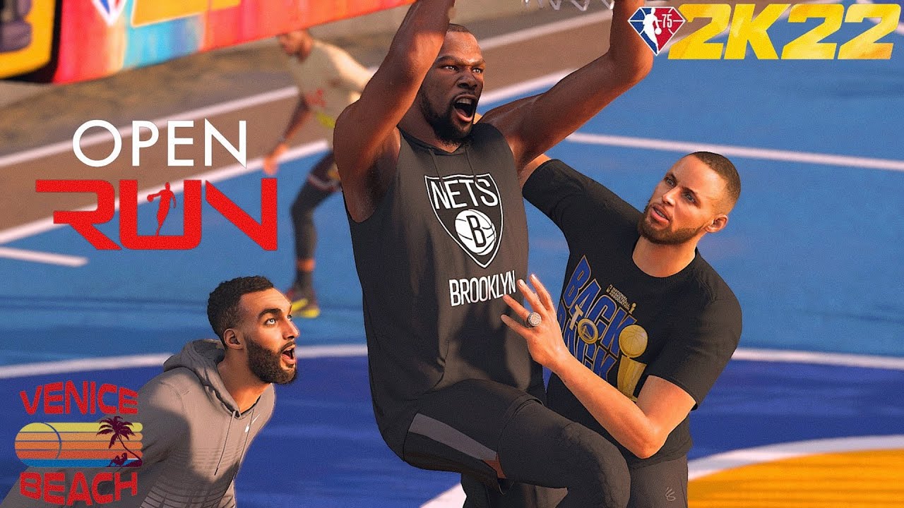 NBA 2K22 Open Run Mode | 7AM Run at Venice Beach! | Team KD vs. Team Curry | PC 4K60FPS