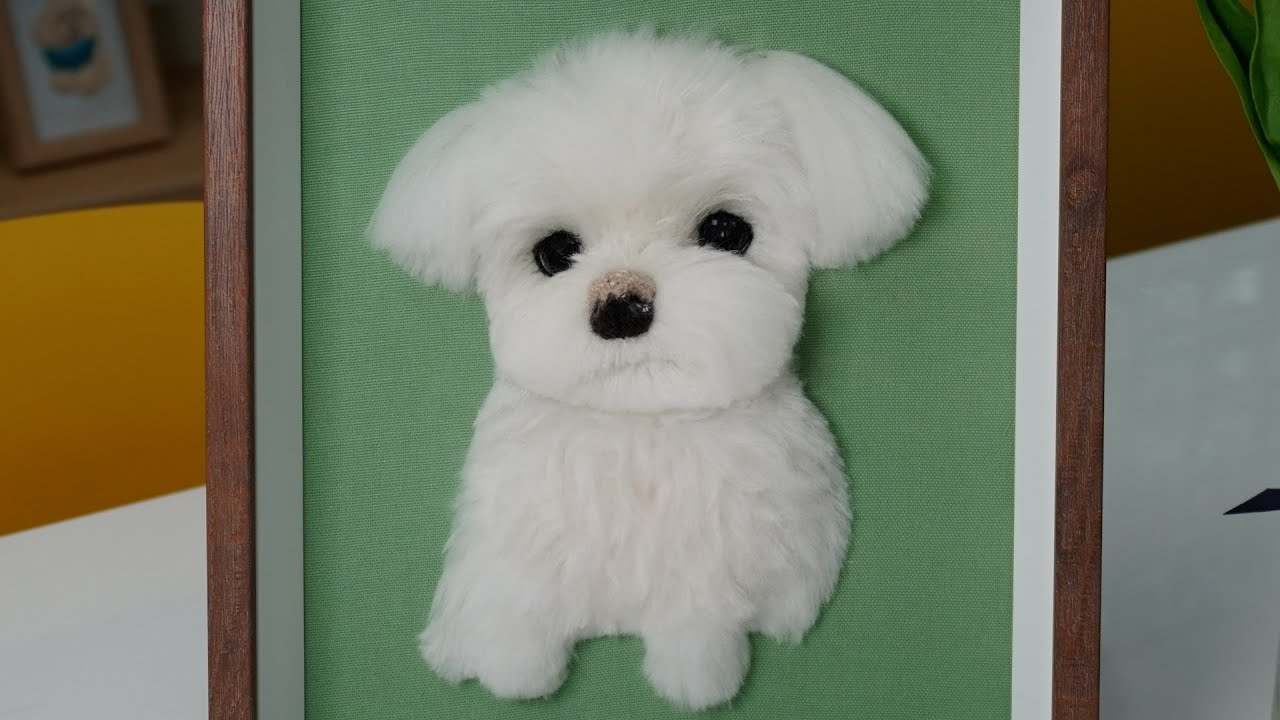 Lovely Maltese made by 3D embroidery !  - Handmade - Needlework -