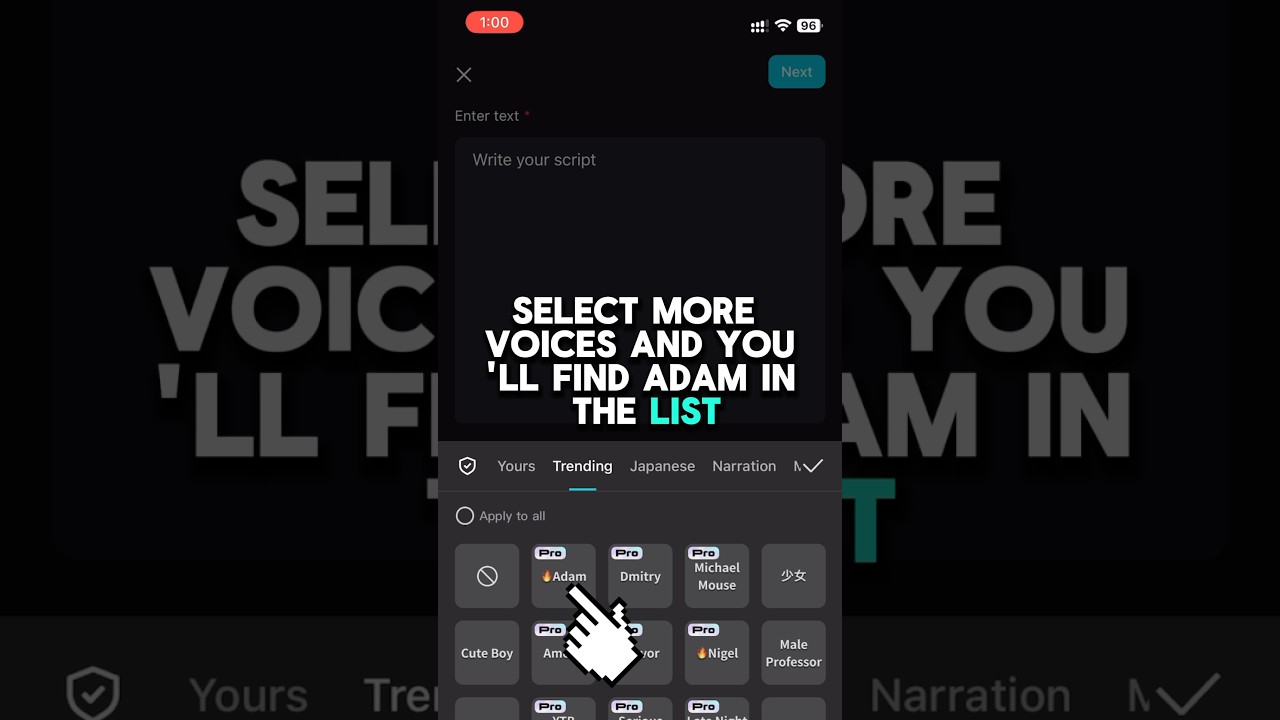 How to use the Adam Voice in #capcut #ai 🔥 (Easy Guide)
