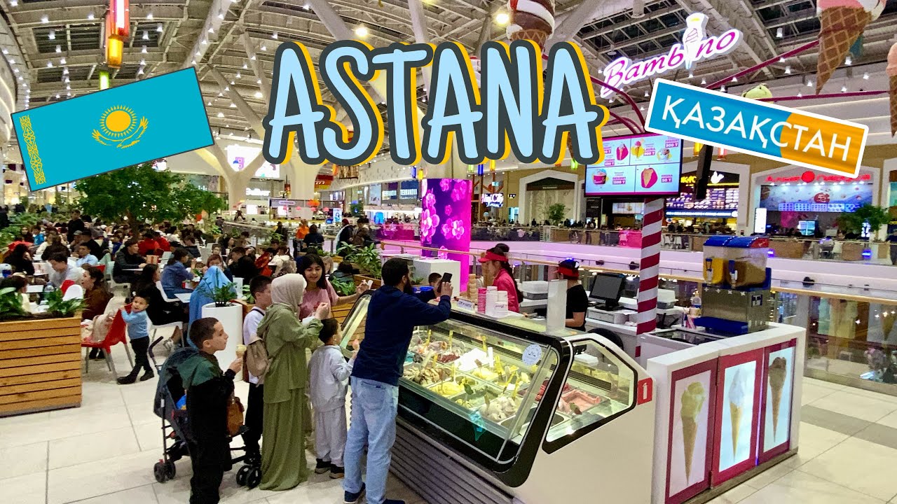 Astana, Kazakhstan🇰🇿 Walking Food Court Tour To Shopping Center Mega Silk Way | Restaurants, Eat
