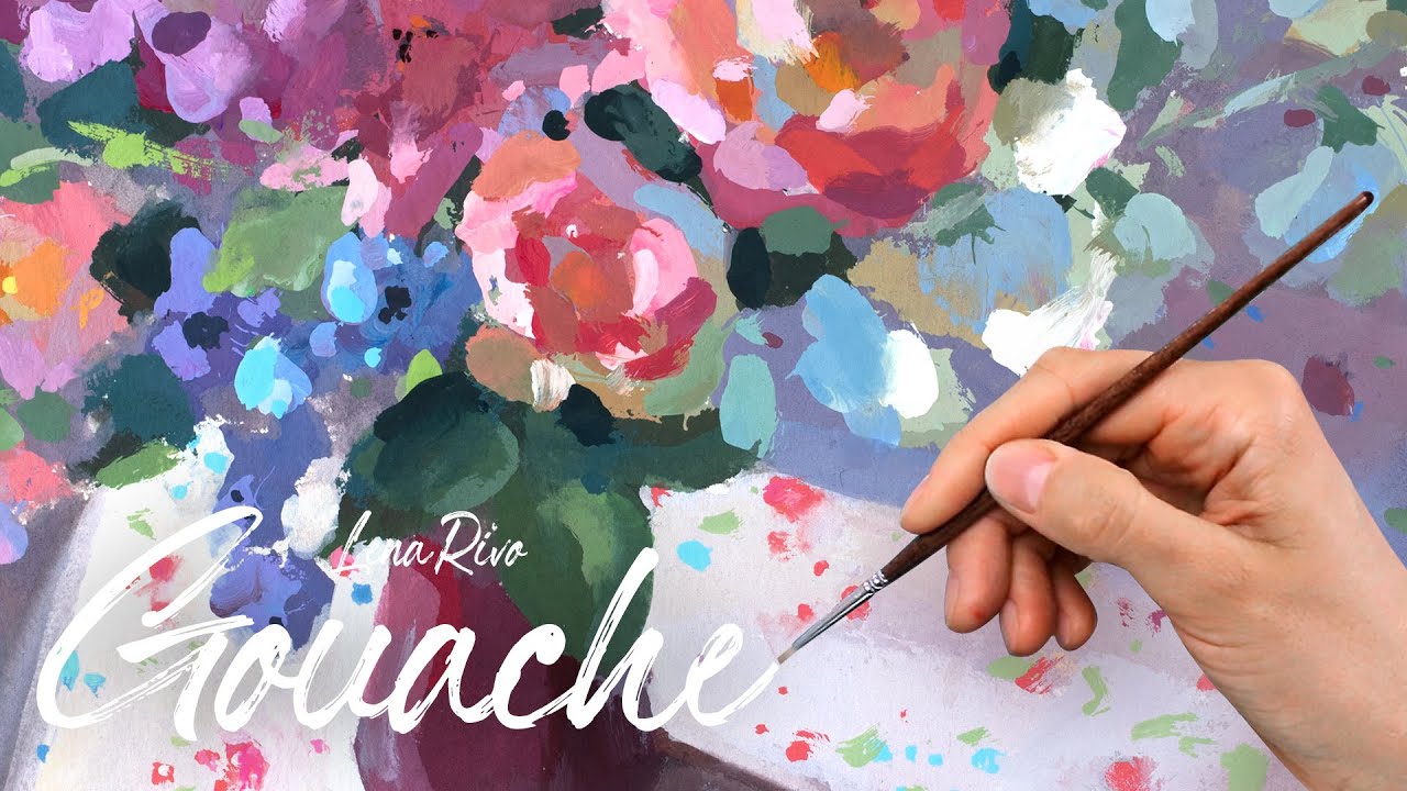 Gouache Sketchbook Painting Time Lapse - Flowers in Sunlight