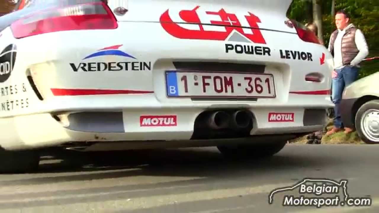 extremely loud Porsche 997 GT3 rallycar - Condroz rally 2014 (extended video)