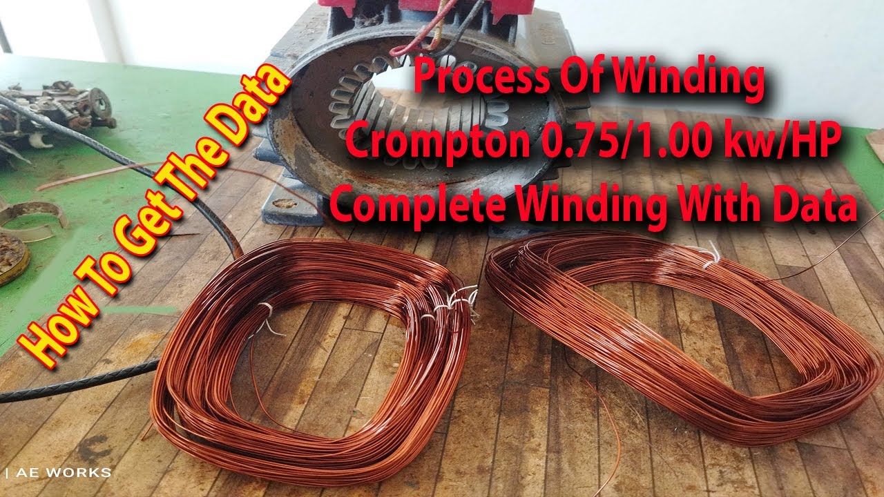 Crompton Self Priming Regenerative Pump 0.75/1.00kw/HP Full Winding With Data #winding #motorwinding