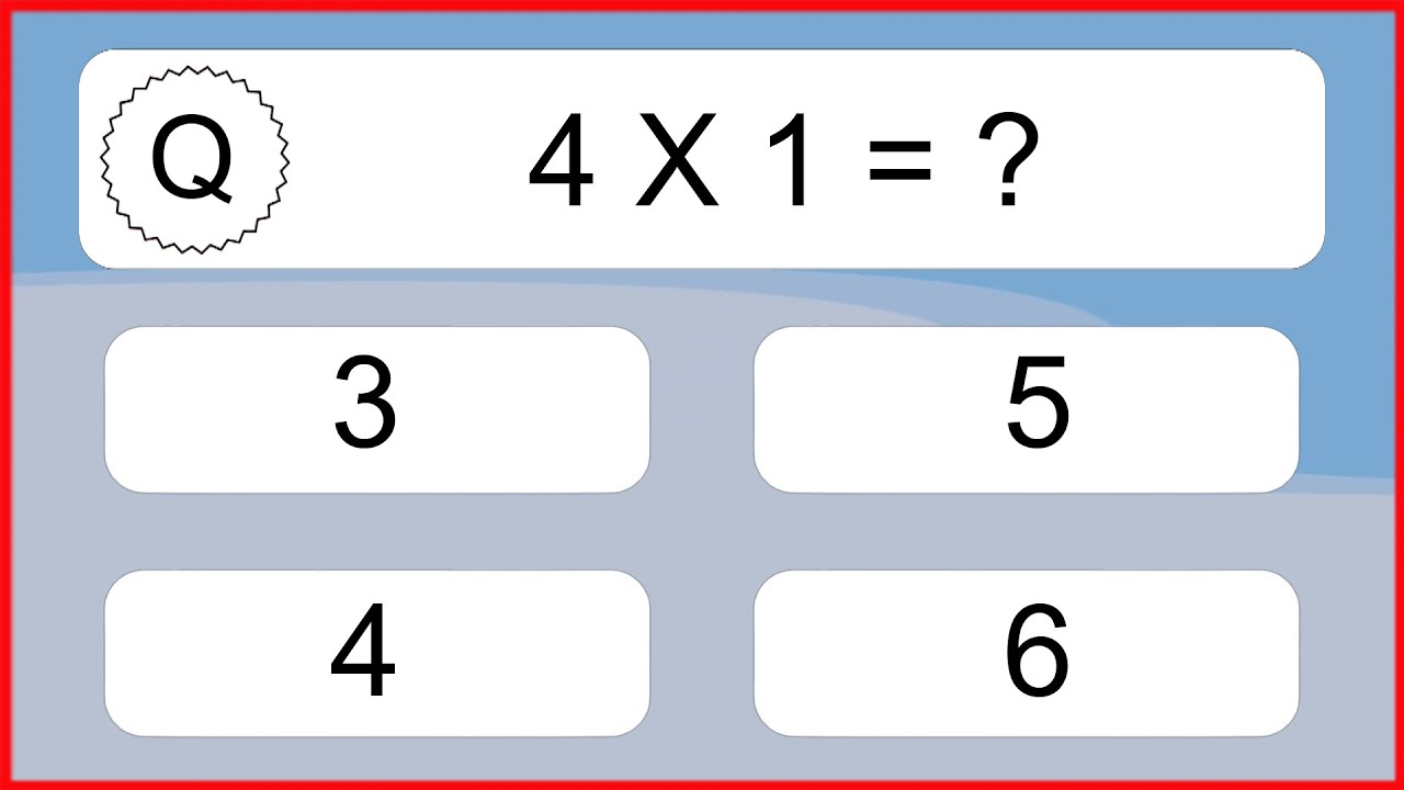 20 Multiplication Quiz Exercises for Kids