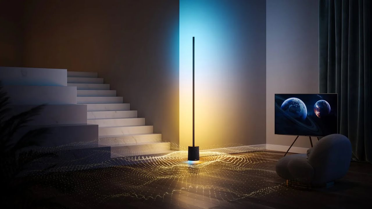 Розумний торшер Govee Floor Lamp Pro H6079, 1500Lm, RGBICW, with speaker, WI-FI/Bluetooth, Black