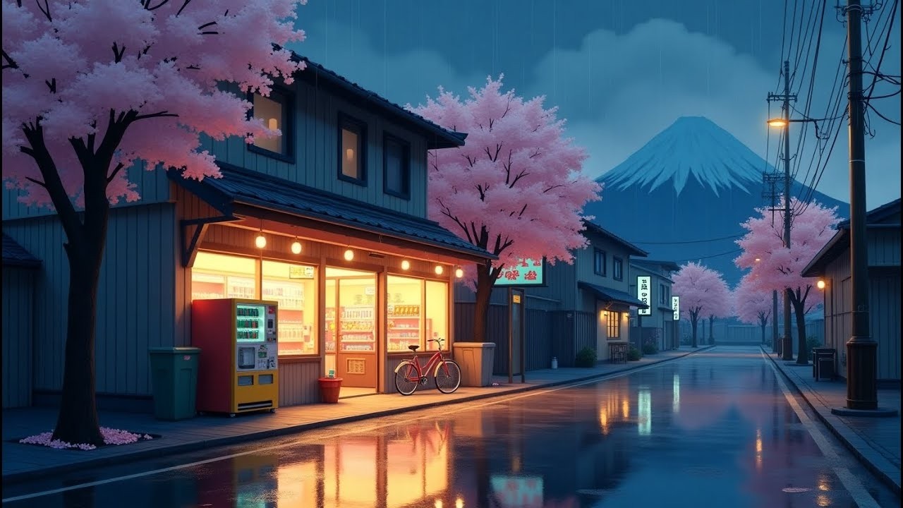 Peaceful Lofi Coffee in 90's Tokyo Street 🌆 Rainy Lofi Hip Hop Mix 🌧️ Lofi Beats To Study/ Chill