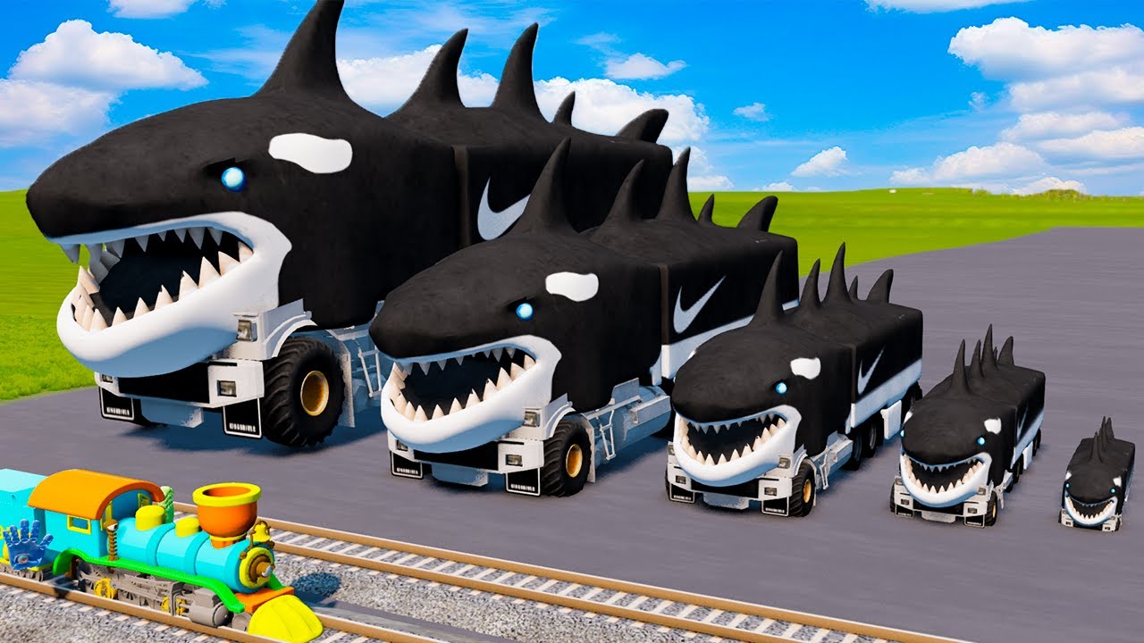 Big & Small Italian Brainrot Orcalero Orcala Truck vs Thomas Train | BeamNG.Drive