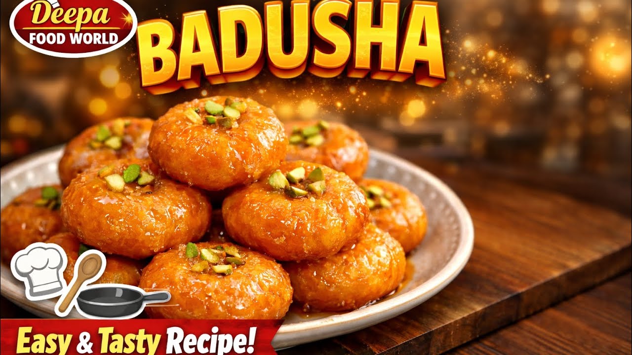 ಸುಲಭ ಮತ್ತು ರುಚಿಕರ ಬಾದುಷಾ/ Easy and tasty badusha/deepa food world #trending #youtube #sweet 
