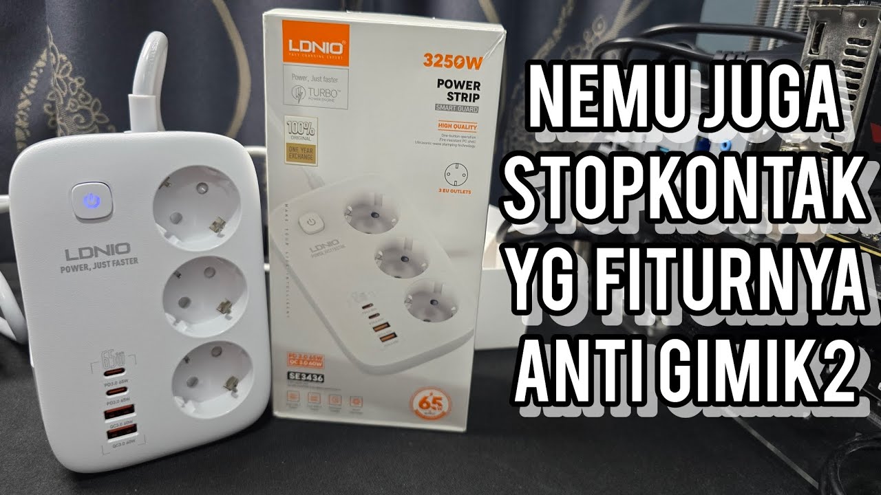 LDNIO POWER STRIP SE3436 - Stopkontak GaN 3250w - PD 3.0 65W Type-C & QC 3.0 60W USB