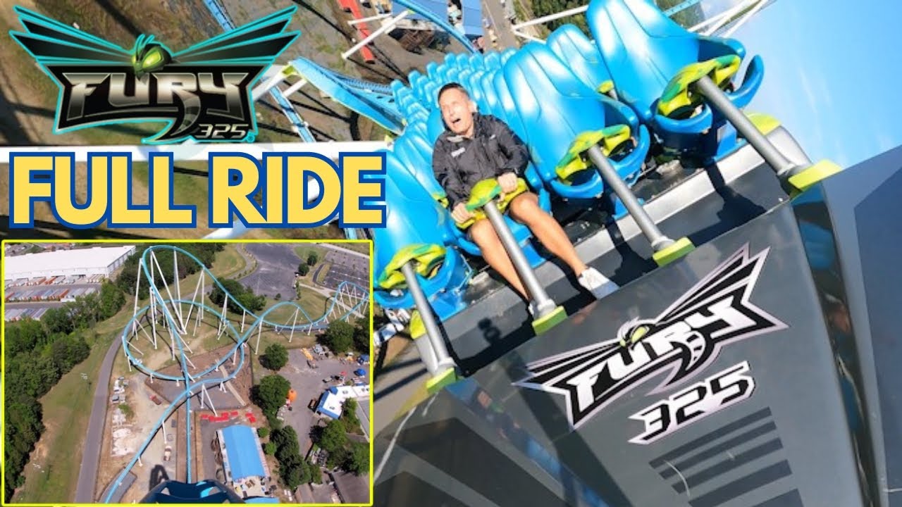 Американские горки Fury 325 FULL RIDE - Carowinds - самые высокие и быстрые американские горки в ...