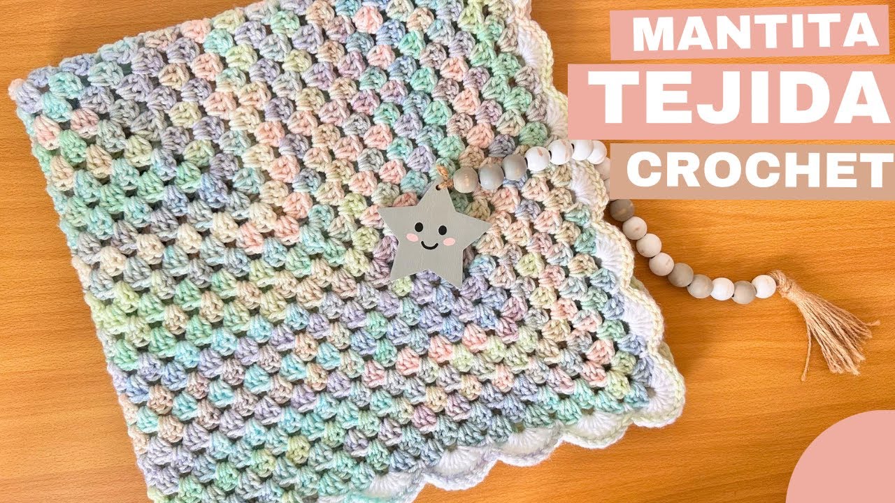 MANTITA CROCHET  PARA PRINCIPIANTES-- MANTITA ALGODON DE AZUCAR.