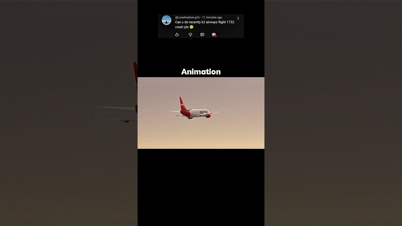 Animation Vs Real - K2 Airways Flight 1732 - #shorts #ytshorts #planecrash