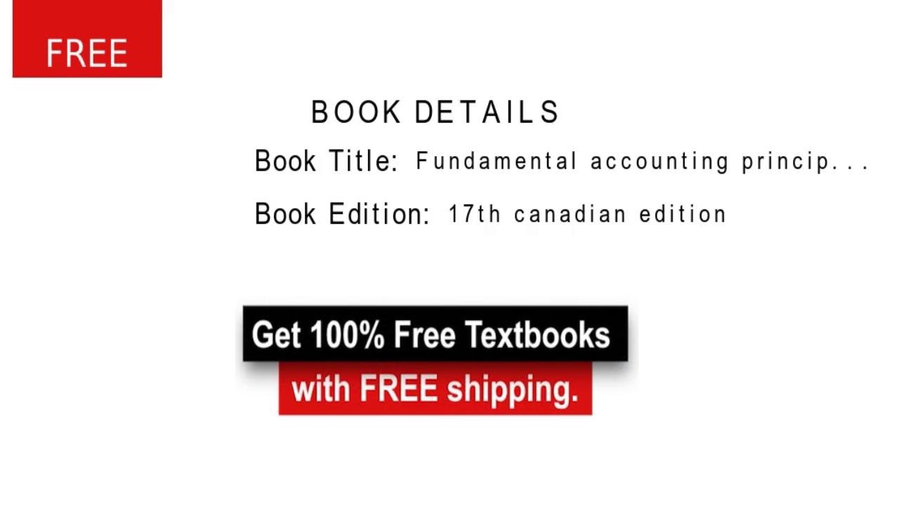 Fundamental Accounting Principles Volume 1 - 100% discount on all the Textbooks with FREE shipping