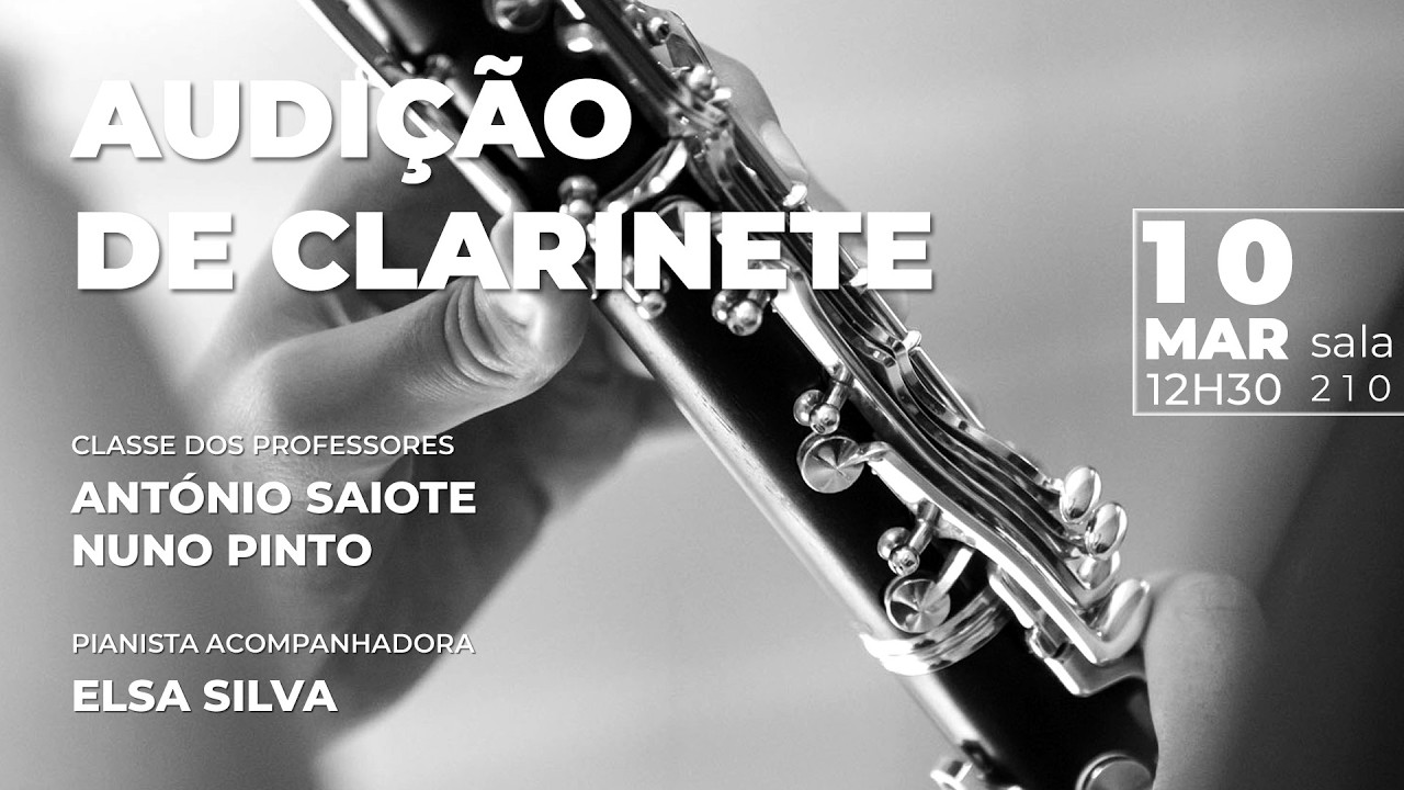 ESMAE Live Stream |  Audição Classe de Clarinetes | 10 março 2026 | Sala 210