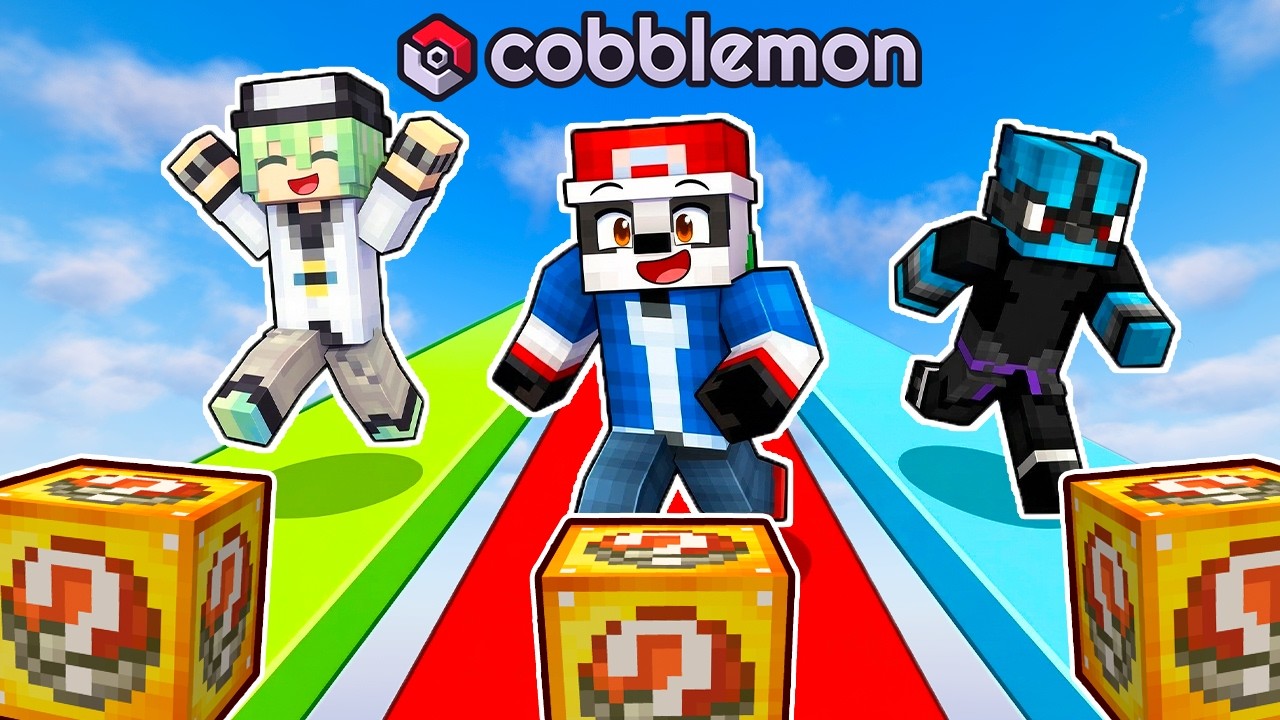 MEGA CARRERA DE LUCKY BLOCKS en COBBLEMON!
