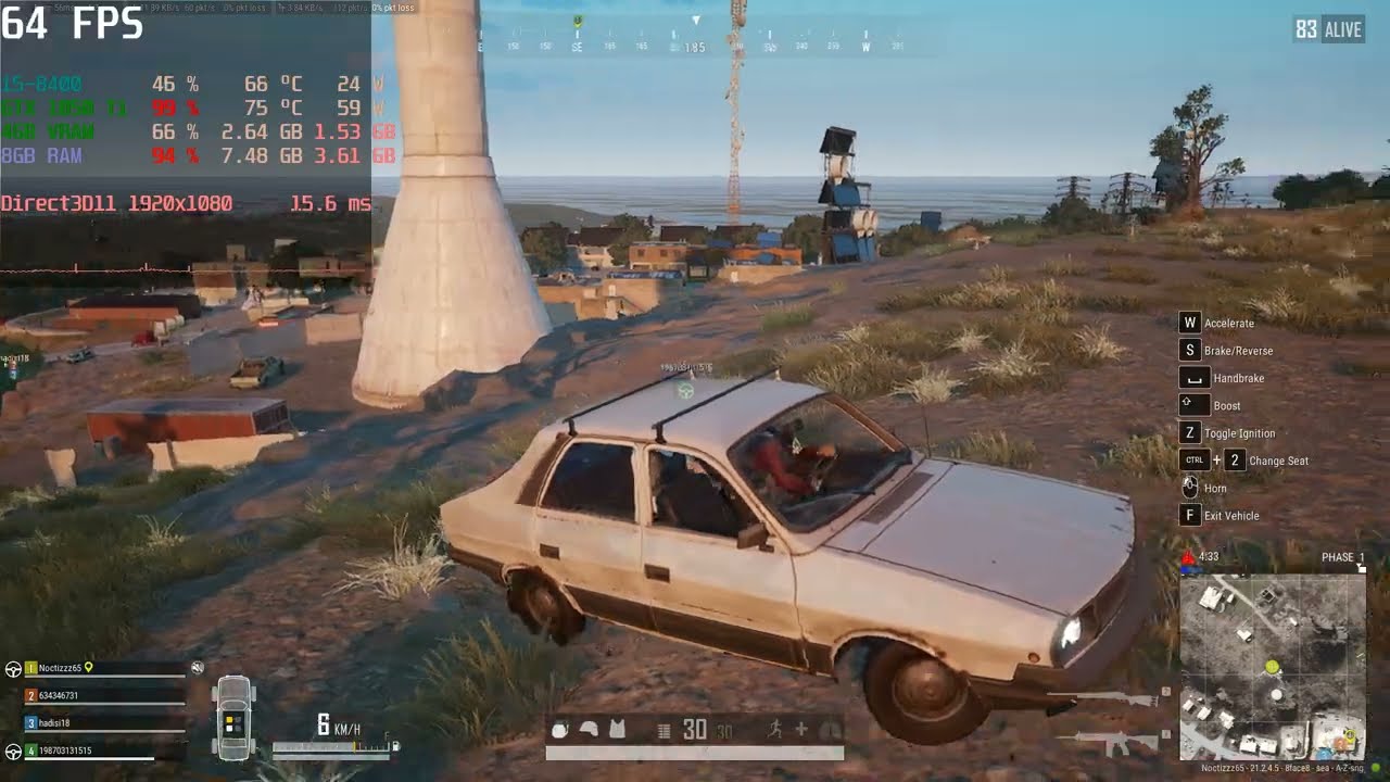 PUBG BATTLEGROUND - GTX 1050Ti | i5 8400 | 8 GB RAM