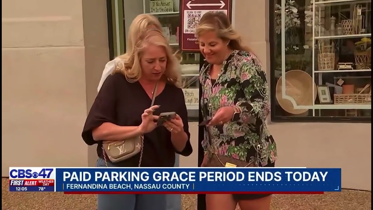 12p No ticketing grace period ends for paid parking in Fernandina Bch