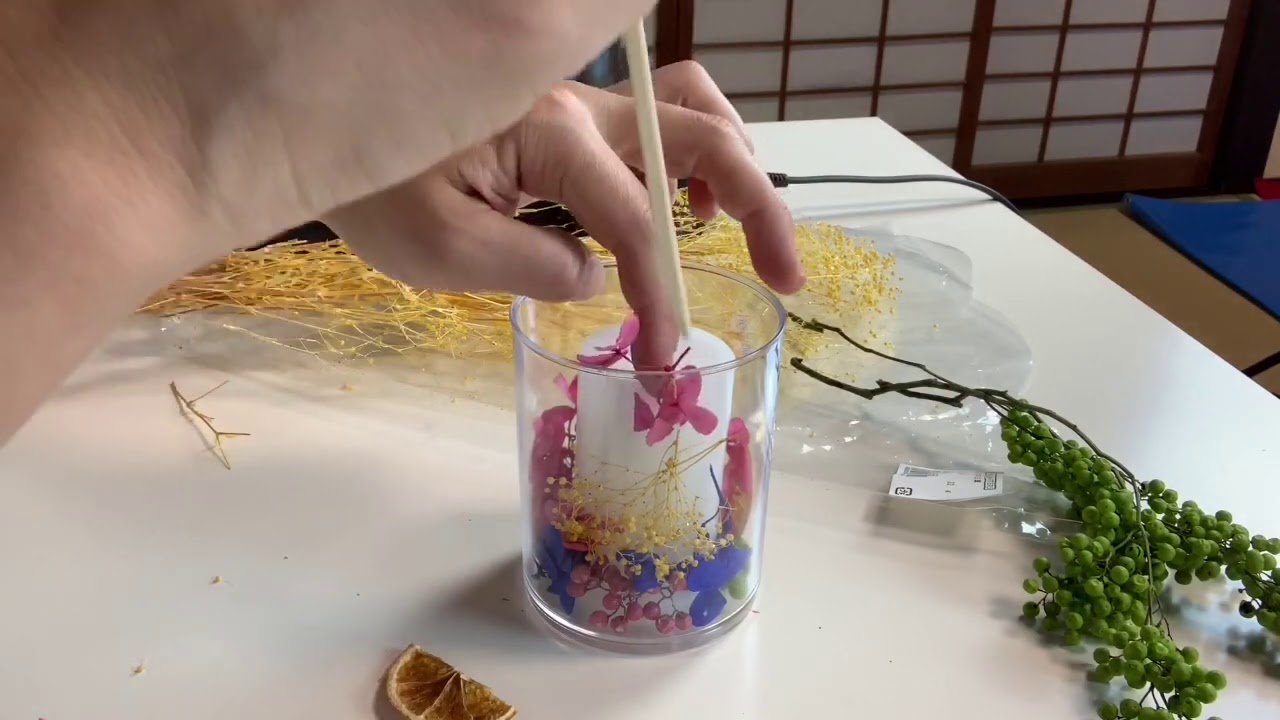【ボタニカルキャンドルの作り方】パラフィンワックス編