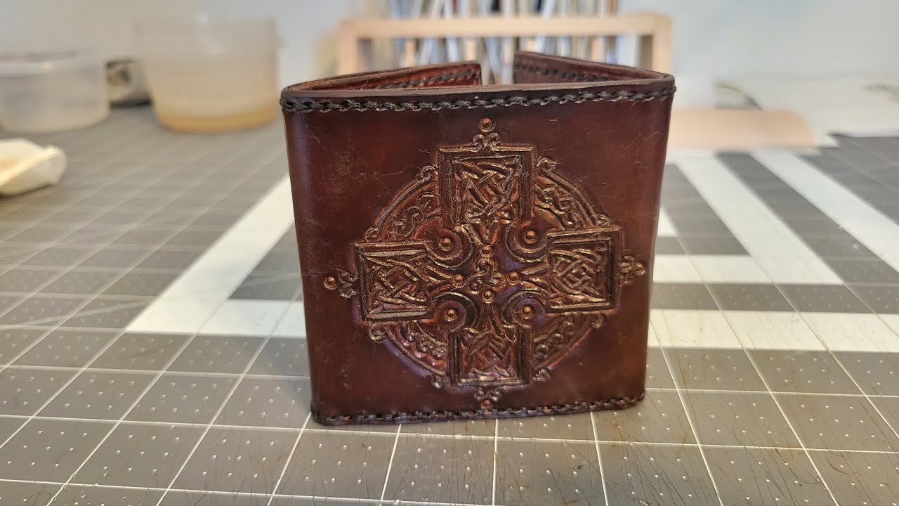 Carving a Celtic Cross into Leather | Wallet Build Tutorial