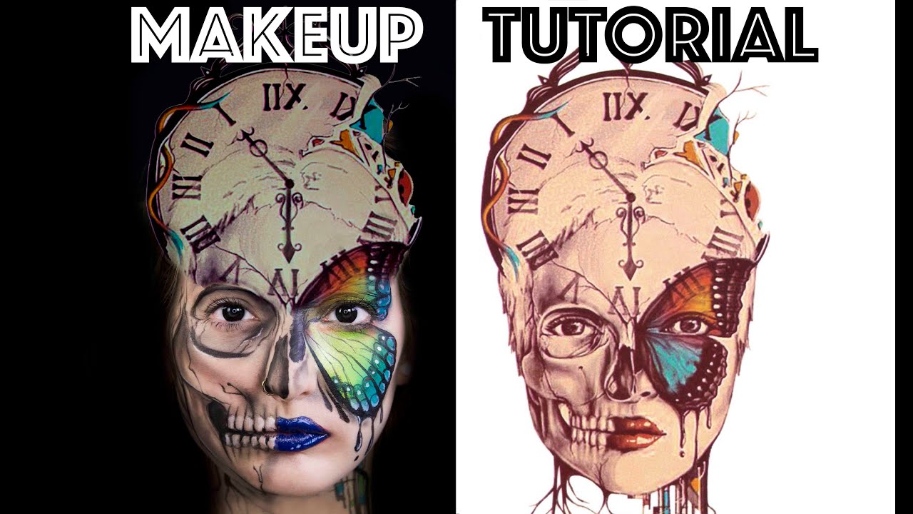 Clock Butterfly Makeup + Digital Art Tutorial | Norman Duenas