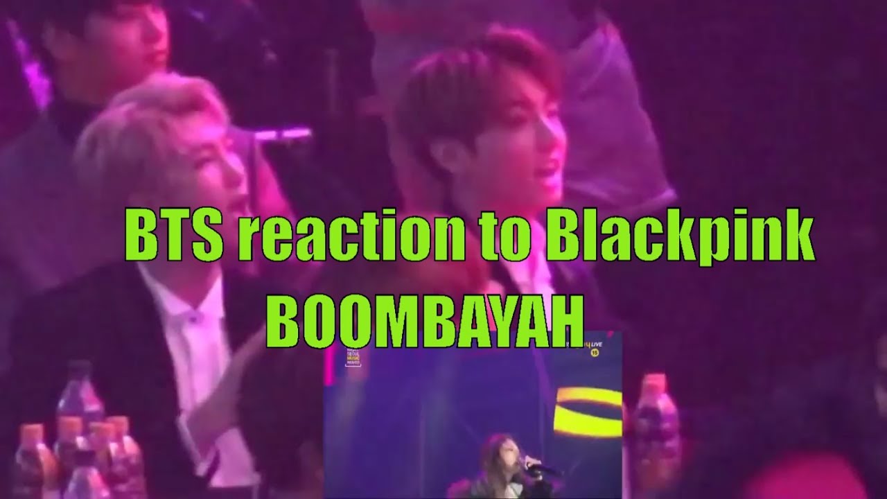 BTS reaction to Blackpink BOOMBAYAH @SMA2017 (V focus)