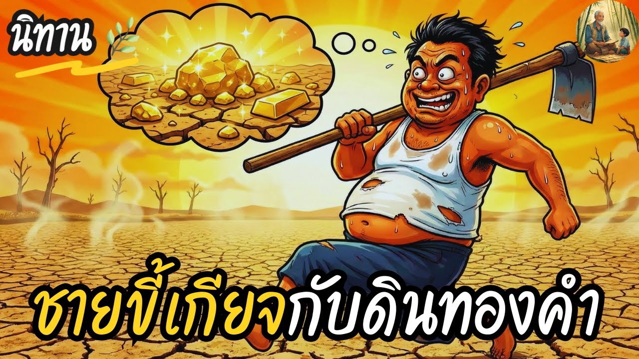 นิทาน | ชายขี้เกียจกับดินทองคำ | พ่อสั่งเสียเอาไว้ที่ตรงนี้มีดินทองคำ แล้วจะรอไรหละไปขุดกัน..!!