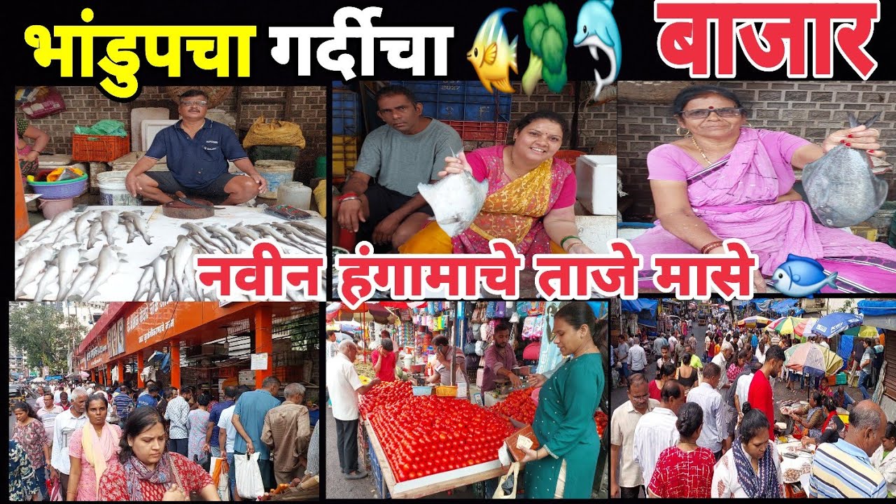 #कोकणातील🌴मुंबईकरांचो भांडुपचो रविवारचो बाजार♥️ नविन हंगामाचे ताजे मासे!पापलेट🐟हलवो🐠कसो🤔#fish#food♥️