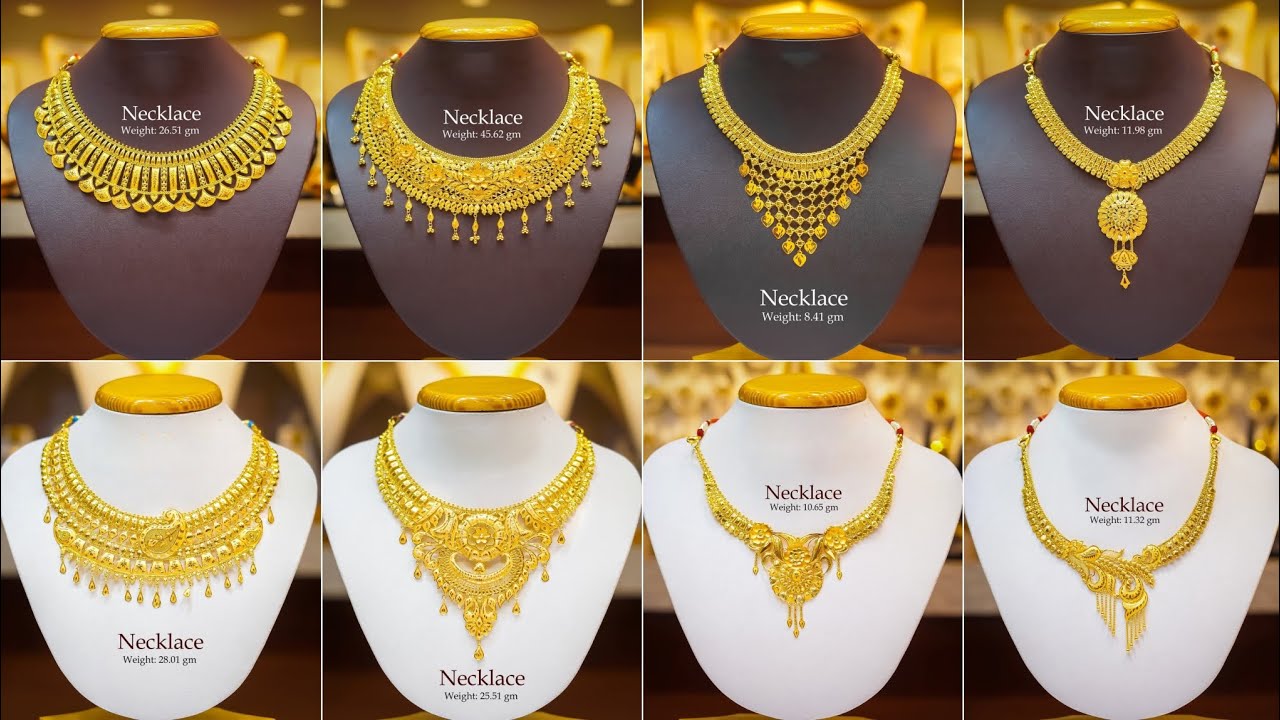 Latest gold necklace designs pictures with price/light weight gold necklace designs/Sonar Necklace /