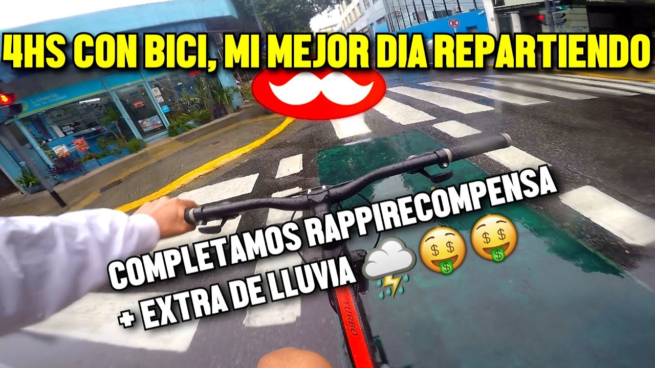 SALÍ A REPARTIR UN DIA CON LLUVIA Y PASO ESTO.. ⛈🚴‍♀️🍕(Rappi 2024)