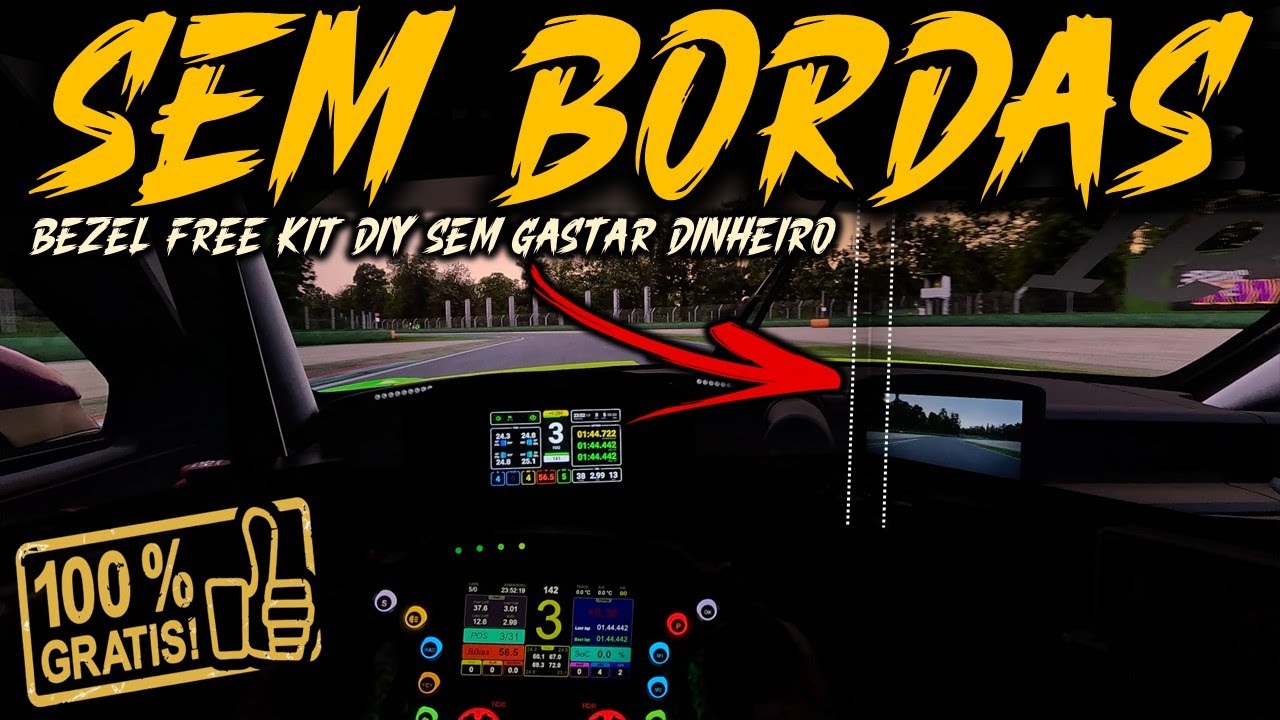 BEZEL FREE KIT DIY por 0€! COMO ESCONDER AS BORDAS DOS MONITORES em setup de triplos para sim racing