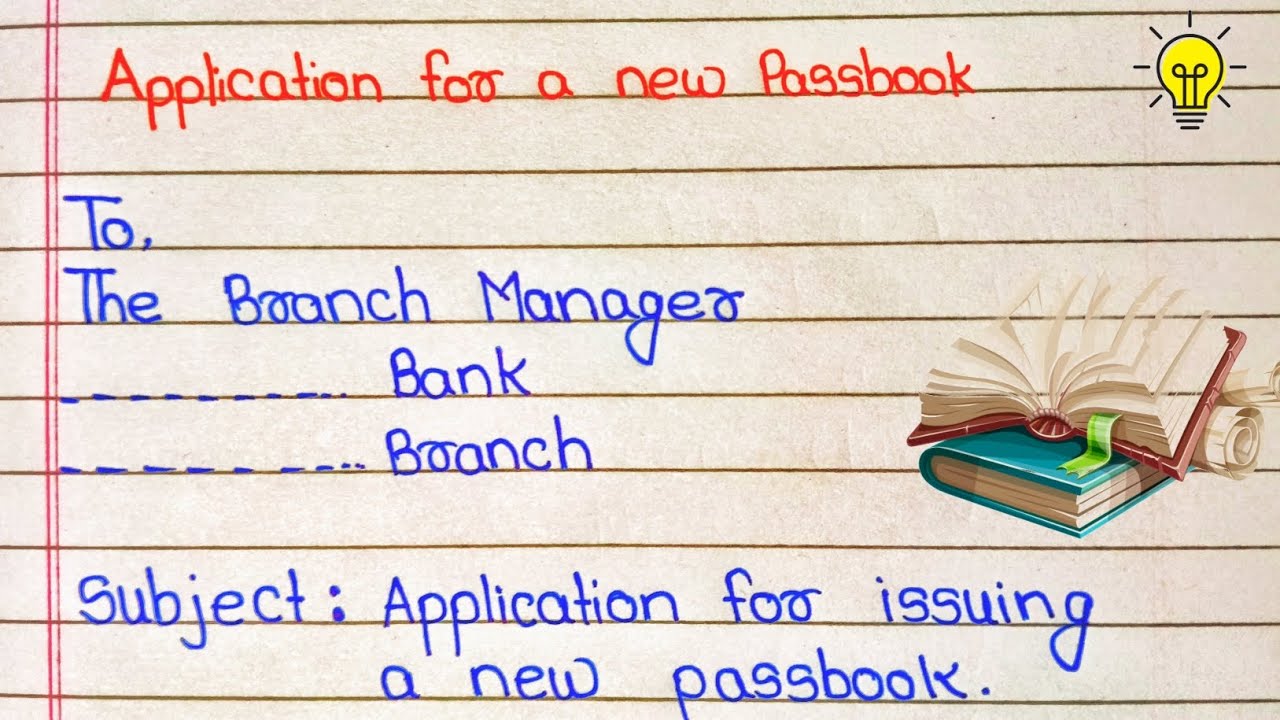 Application for New Passbook in English | Bank Application English | #passbook #video #application 