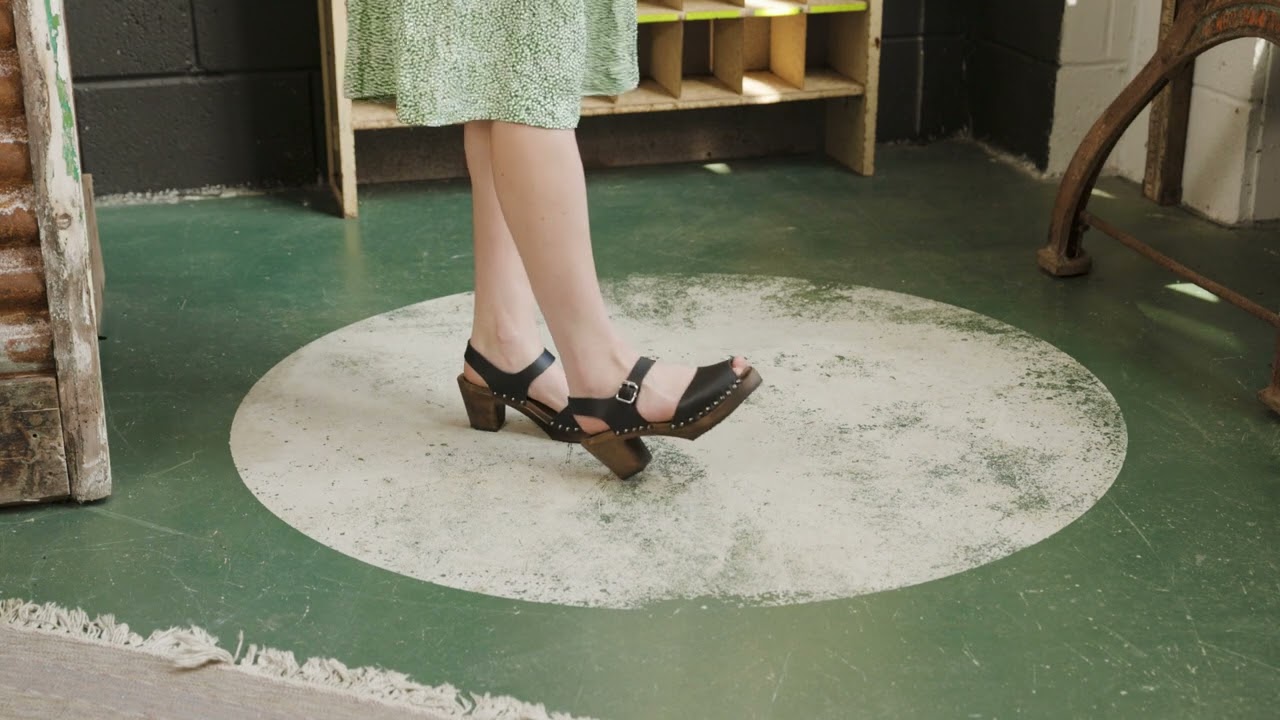 Lotta From Stockholm - Highwood Open Clogs Studs Black  on Brown Base