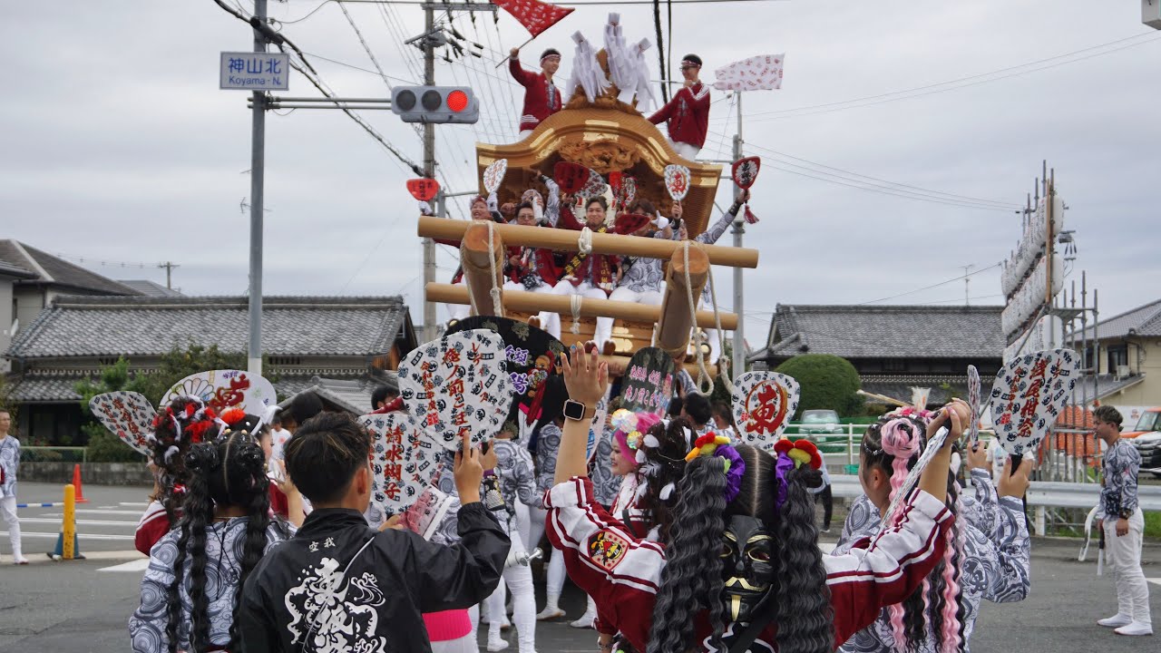 R7.10.18 東板持 土曜日朝道中 神山ローソン前 建水分神社秋祭り だんじり祭