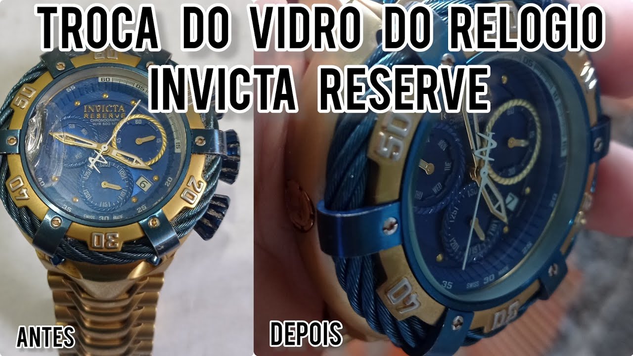 Troca de vidro do relógio Invicta reserve cm Flávio Reis ficou muito bom esse vídeo