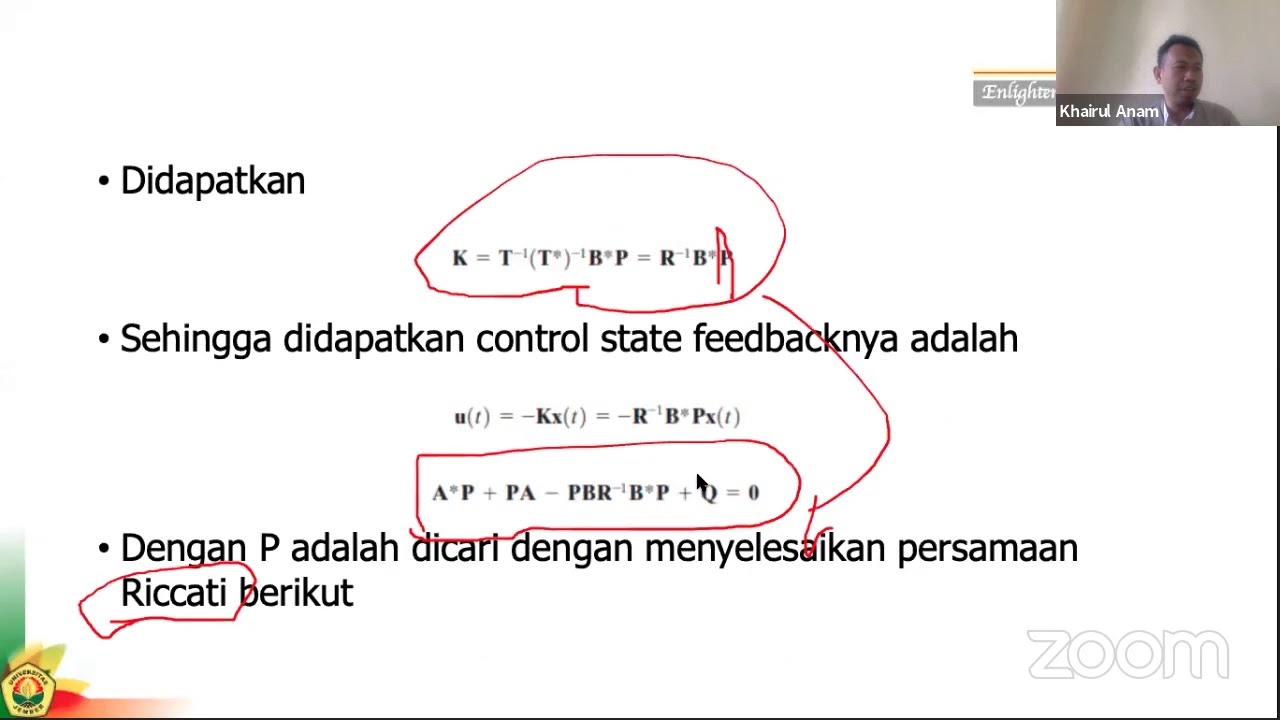 SKO: Diskusi Linear Quadratic Regulator (LQR)