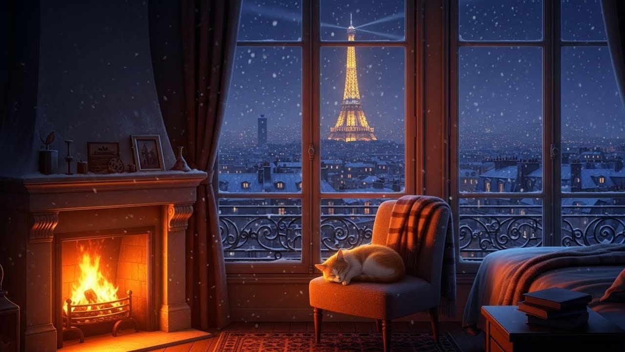 silent night with 1930s oldies playing in another room (fireplace sounds), Vol. 2