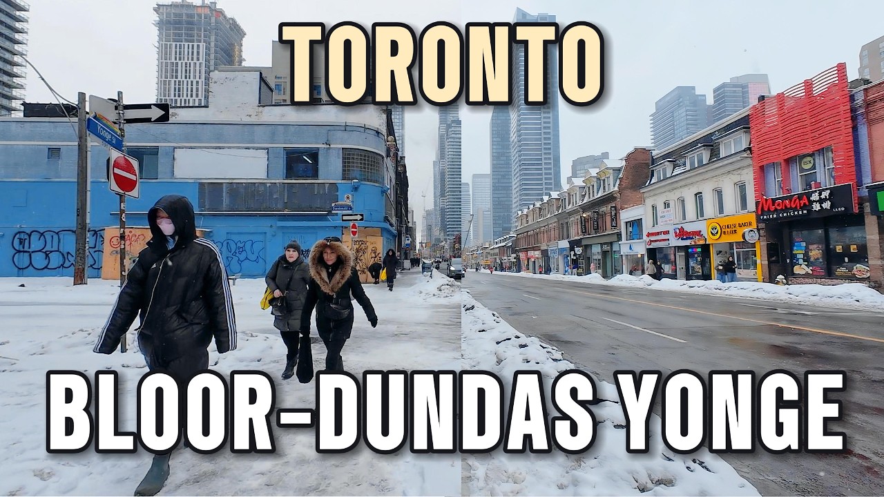 🇨🇦 Snowy Toronto Walk 4K | Bloor-Yonge to Dundas-Yonge (Feb 2026)