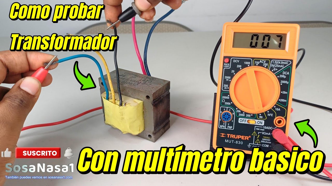 Como probar Transformador eléctrico usando el multímetro digital básico modelo 830