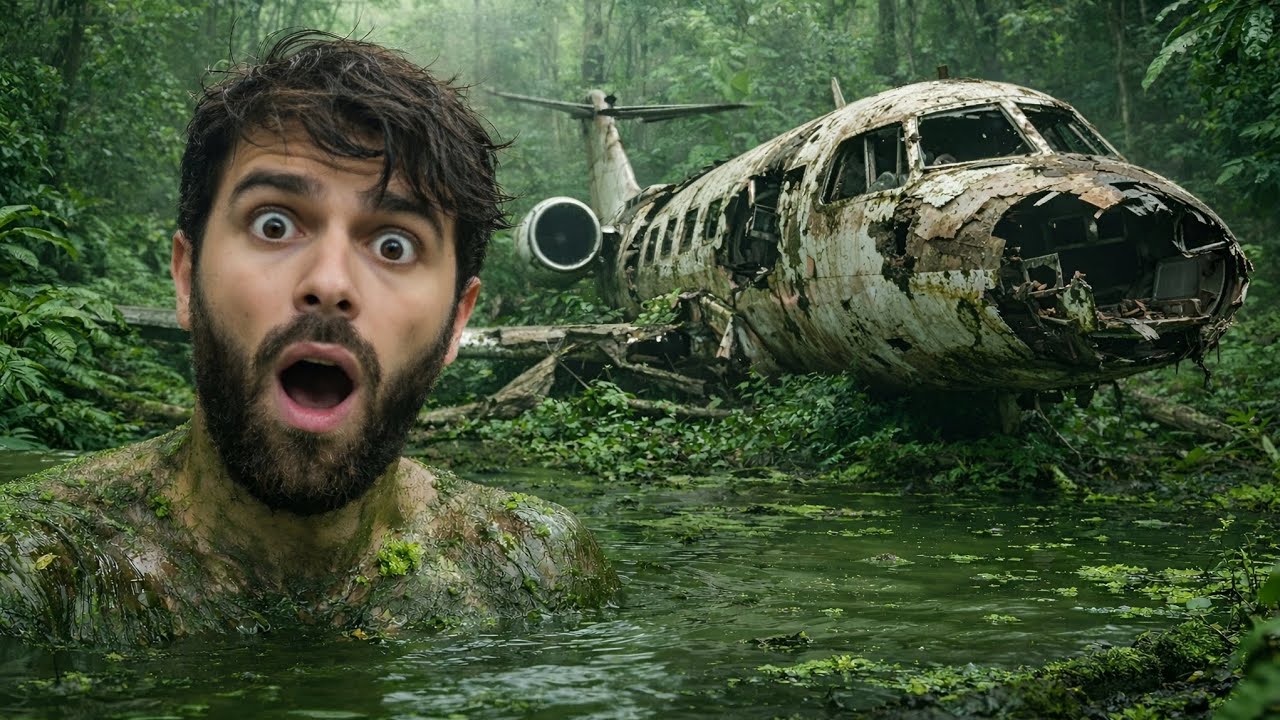 ASMR Survival Build: Turning an Abandoned Private Jet into a Hidden Jungle Home