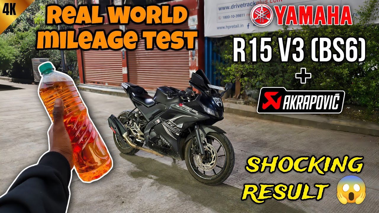 😱 Shocking Results: Yamaha R15 V3 Real-World Mileage Test With Akrapovic R9 Exhaust || 