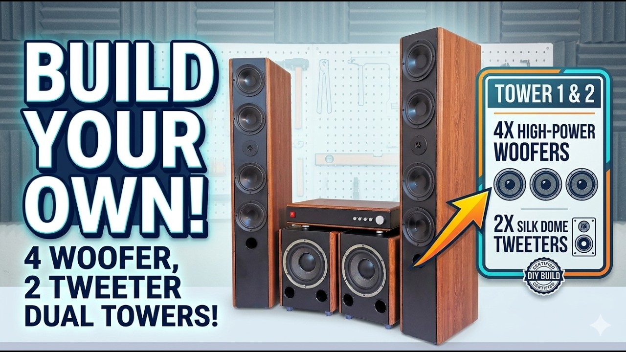 Building GIANT Tower Speakers with 8 Woofers - Ultimate DIY Project